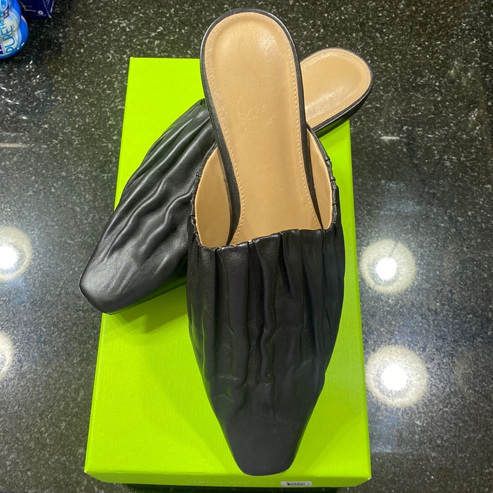 Size 8 Sam Edelman Cecilia, black leather mules